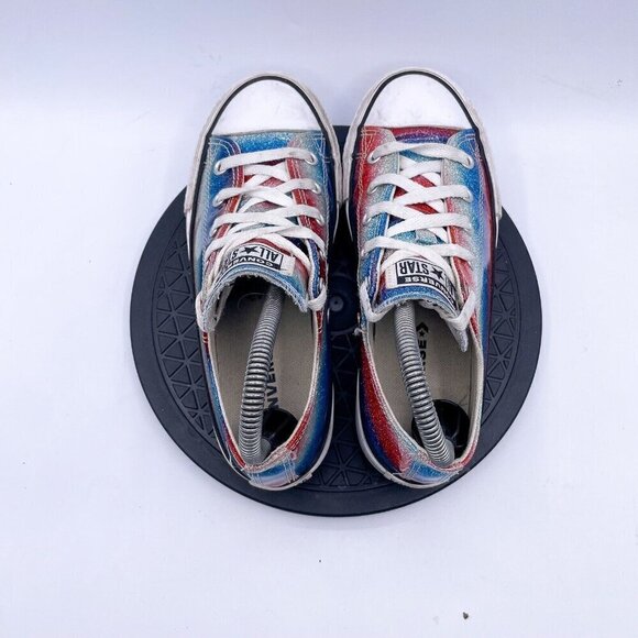 Converse CTAS Eva Lift OX Girls Size 3 Glitter Lace Up Low Sneaker Shoes - Picture 8 of 9
